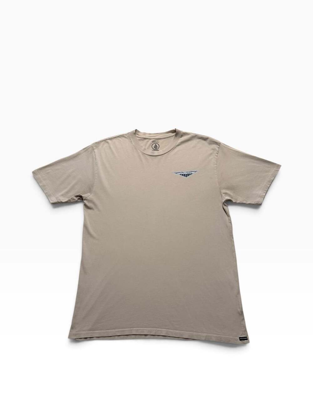Volcom T-Shirt Size L Tan Cotton Graphic Logo
